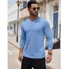 imageCOOFANDY Mens Henley Shirts Long Sleeve Button TShirt Lightweight Fashion Casual Pullover ShirtLight Blue