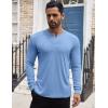 imageCOOFANDY Mens Henley Shirts Long Sleeve Button TShirt Lightweight Fashion Casual Pullover ShirtLight Blue