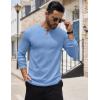 imageCOOFANDY Mens Henley Shirts Long Sleeve Button TShirt Lightweight Fashion Casual Pullover ShirtLight Blue