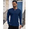 imageCOOFANDY Mens Henley Shirts Long Sleeve Button TShirt Lightweight Fashion Casual Pullover ShirtNavy Blue