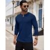 imageCOOFANDY Mens Henley Shirts Long Sleeve Button TShirt Lightweight Fashion Casual Pullover ShirtNavy Blue