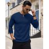 imageCOOFANDY Mens Henley Shirts Long Sleeve Button TShirt Lightweight Fashion Casual Pullover ShirtNavy Blue