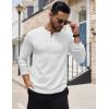 imageCOOFANDY Mens Henley Shirts Long Sleeve Button TShirt Lightweight Fashion Casual Pullover ShirtWhite