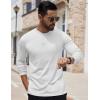 imageCOOFANDY Mens Henley Shirts Long Sleeve Button TShirt Lightweight Fashion Casual Pullover ShirtWhite