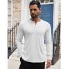 imageCOOFANDY Mens Henley Shirts Long Sleeve Button TShirt Lightweight Fashion Casual Pullover ShirtWhite