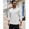 imageCOOFANDY Mens Henley Shirts Long Sleeve Button TShirt Lightweight Fashion Casual Pullover ShirtWhite