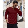 imageCOOFANDY Mens Henley Shirts Long Sleeve Button TShirt Lightweight Fashion Casual Pullover ShirtWine Red