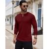 imageCOOFANDY Mens Henley Shirts Long Sleeve Button TShirt Lightweight Fashion Casual Pullover ShirtWine Red