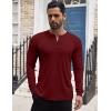 imageCOOFANDY Mens Henley Shirts Long Sleeve Button TShirt Lightweight Fashion Casual Pullover ShirtWine Red