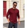 imageCOOFANDY Mens Henley Shirts Long Sleeve Button TShirtWine Red