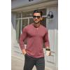 imageCOOFANDY Mens Henley Shirts Long Sleeve Casual Button Shirts Fashion Lightweight Pullover ShirtsWine Red