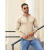 imageCOOFANDY Mens Henley Shirts Long Sleeve Casual Button V Neck TShirt Lightweight Fashion Pullover ShirtsHeather Khaki