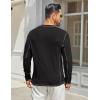 imageCOOFANDY Mens Henley Shirts Long Sleeve Casual Maverick Slub Henley TShirts Lightweight Basic Tee01black