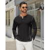 imageCOOFANDY Mens Henley Shirts Long Sleeve Casual Maverick Slub Henley TShirts Lightweight Basic Tee01black