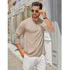 imageCOOFANDY Mens Henley Shirts Long Sleeve Casual Maverick Slub Henley TShirts Lightweight Basic Tee01light Khaki