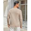 imageCOOFANDY Mens Henley Shirts Long Sleeve Casual Maverick Slub Henley TShirts Lightweight Basic Tee01light Khaki