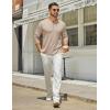imageCOOFANDY Mens Henley Shirts Long Sleeve Casual Maverick Slub Henley TShirts Lightweight Basic Tee01light Khaki