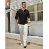 imageCOOFANDY Mens Henley Shirts Long Sleeve Casual Maverick Slub Henley TShirts Lightweight Basic Tee02black