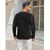 imageCOOFANDY Mens Henley Shirts Long Sleeve Casual Maverick Slub Henley TShirts Lightweight Basic Tee02black