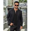 imageCOOFANDY Mens Henley Shirts Long Sleeve Casual Maverick Slub Henley TShirts Lightweight Basic Tee02black