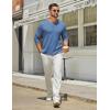 imageCOOFANDY Mens Henley Shirts Long Sleeve Casual Maverick Slub Henley TShirts Lightweight Basic TeeBlue