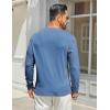 imageCOOFANDY Mens Henley Shirts Long Sleeve Casual Maverick Slub Henley TShirts Lightweight Basic TeeBlue