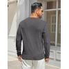 imageCOOFANDY Mens Henley Shirts Long Sleeve Casual Maverick Slub Henley TShirts Lightweight Basic TeeDark Gray