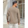 imageCOOFANDY Mens Henley Shirts Long Sleeve Casual Maverick Slub Henley TShirts Lightweight Basic TeeKhaki