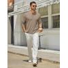 imageCOOFANDY Mens Henley Shirts Long Sleeve Casual Maverick Slub Henley TShirts Lightweight Basic TeeKhaki