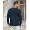 imageCOOFANDY Mens Henley Shirts Long Sleeve Casual Maverick Slub Henley TShirts Lightweight Basic TeeNavy Blue