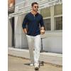 imageCOOFANDY Mens Henley Shirts Long Sleeve Casual Maverick Slub Henley TShirts Lightweight Basic TeeNavy Blue