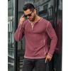 imageCOOFANDY Mens Henley Shirts Long Sleeve Casual Maverick Slub Henley TShirts Lightweight Basic TeeWine Red