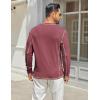 imageCOOFANDY Mens Henley Shirts Long Sleeve Casual Maverick Slub Henley TShirts Lightweight Basic TeeWine Red