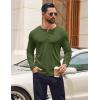 imageCOOFANDY Mens Henley Shirts Long Sleeve Casual Pullover Shirt Fashion Button TShirtArmy Green