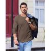 imageCOOFANDY Mens Henley Shirts Long Sleeve Casual Pullover Shirt Fashion Button TShirtBrown