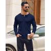 imageCOOFANDY Mens Henley Shirts Long Sleeve Casual Pullover Shirt Fashion Button TShirtNavy Blue