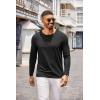 imageCOOFANDY Mens Henley Shirts Long Sleeve Casual Pullover TShirt Fashion Basic Button ShirtstAblack