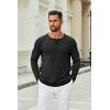 imageCOOFANDY Mens Henley Shirts Long Sleeve Casual Pullover TShirt Fashion Basic Button ShirtstAblack