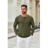 imageCOOFANDY Mens Henley Shirts Long Sleeve Casual Pullover TShirt Fashion Basic Button ShirtstArmy Green