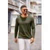 imageCOOFANDY Mens Henley Shirts Long Sleeve Casual Pullover TShirt Fashion Basic Button ShirtstArmy Green