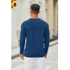 imageCOOFANDY Mens Henley Shirts Long Sleeve Casual Pullover TShirt Fashion Basic Button ShirtstDark Blue