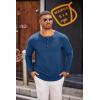 imageCOOFANDY Mens Henley Shirts Long Sleeve Casual Pullover TShirt Fashion Basic Button ShirtstDark Blue
