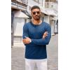 imageCOOFANDY Mens Henley Shirts Long Sleeve Casual Pullover TShirt Fashion Basic Button ShirtstDark Blue