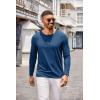 imageCOOFANDY Mens Henley Shirts Long Sleeve Casual Pullover TShirt Fashion Basic Button ShirtstDark Blue