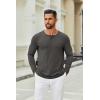 imageCOOFANDY Mens Henley Shirts Long Sleeve Casual Pullover TShirt Fashion Basic Button ShirtstDark Grey