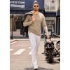 imageCOOFANDY Mens Henley Shirts Long Sleeve Casual Pullover TShirt Fashion Basic Button ShirtstKhaki