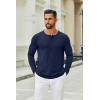 imageCOOFANDY Mens Henley Shirts Long Sleeve Casual Pullover TShirt Fashion Basic Button ShirtstNavy Blue