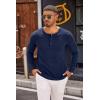 imageCOOFANDY Mens Henley Shirts Long Sleeve Casual Pullover TShirt Fashion Basic Button ShirtstNavy Blue
