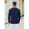 imageCOOFANDY Mens Henley Shirts Long Sleeve Casual Pullover TShirt Fashion Basic Button ShirtstNavy Blue