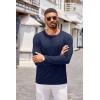 imageCOOFANDY Mens Henley Shirts Long Sleeve Casual Pullover TShirt Fashion Basic Button ShirtstNavy Blue